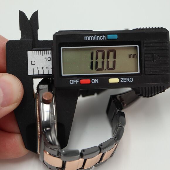 Charming Charlie Womens Two Tone Watch 39mm Black Rose Gold Tone w New Battery - Picture 3 of 14